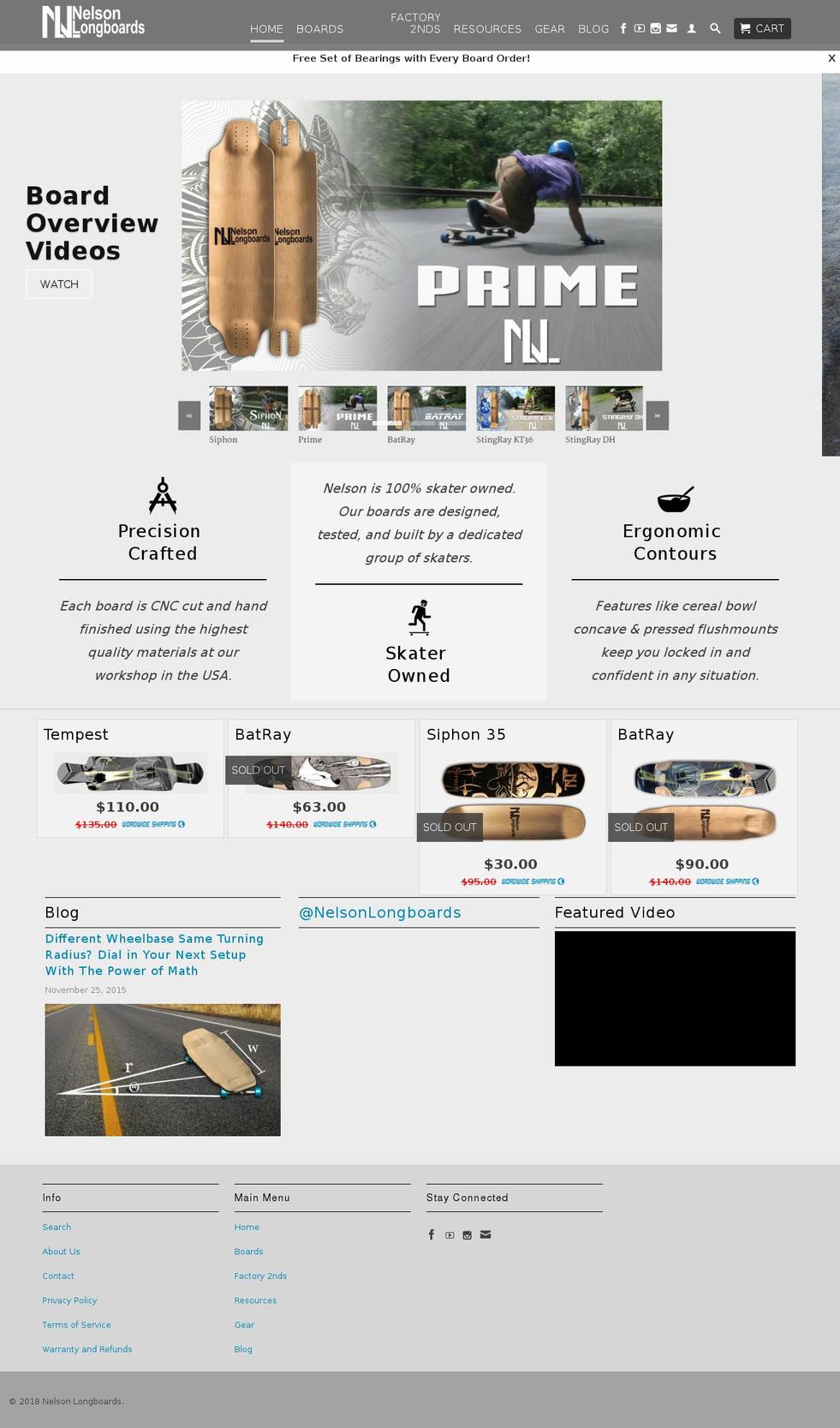 nelsonlonboards.com — Shopify storefront screenshot