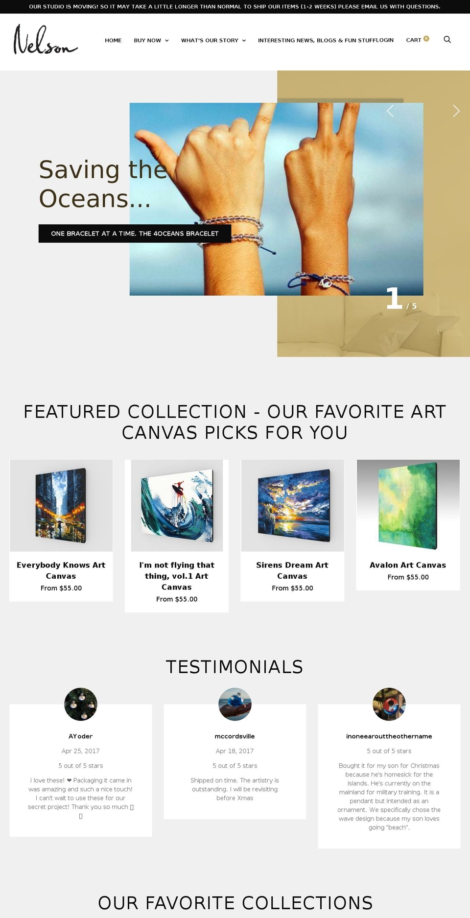 nelsonmakesart.com shopify website screenshot