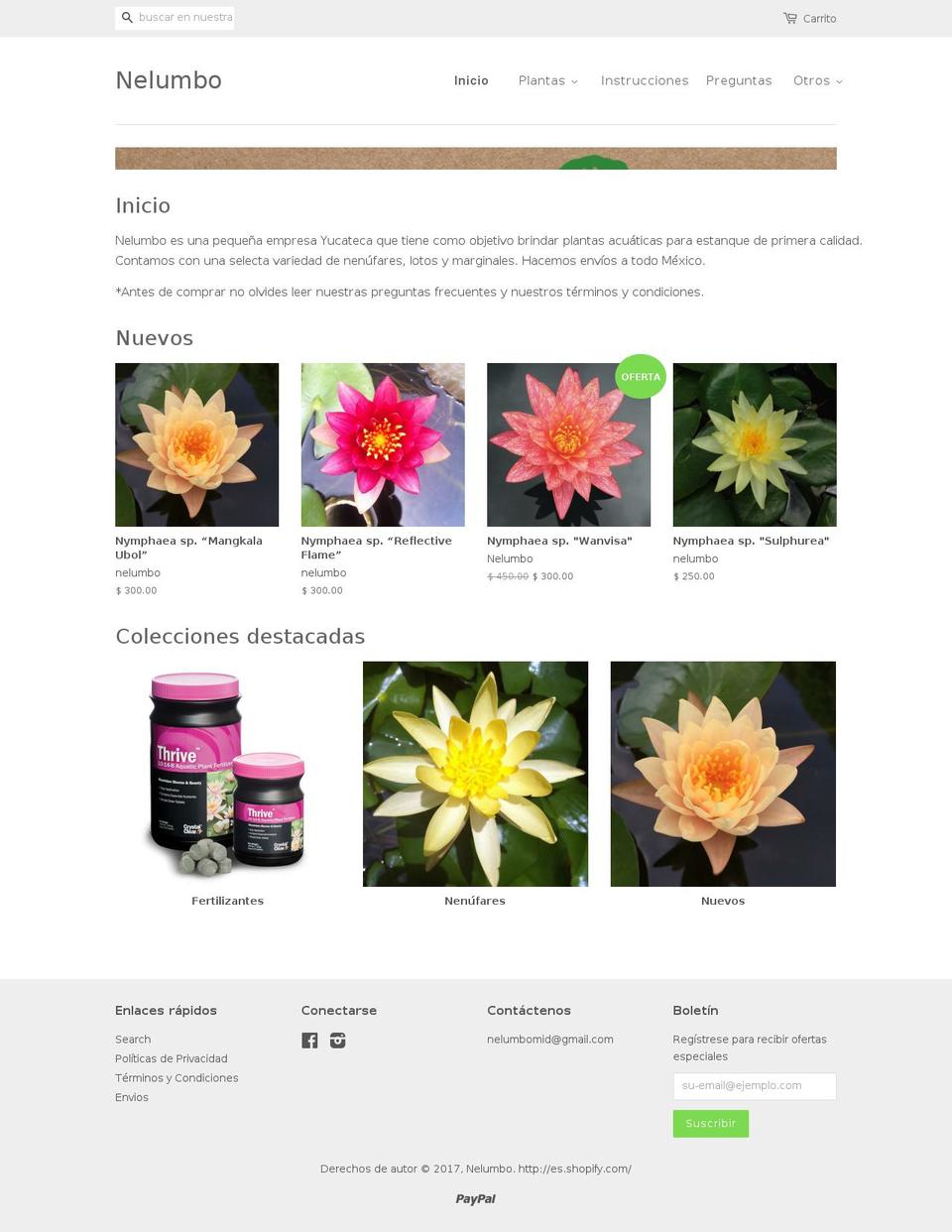 nelumbomid.com shopify website screenshot