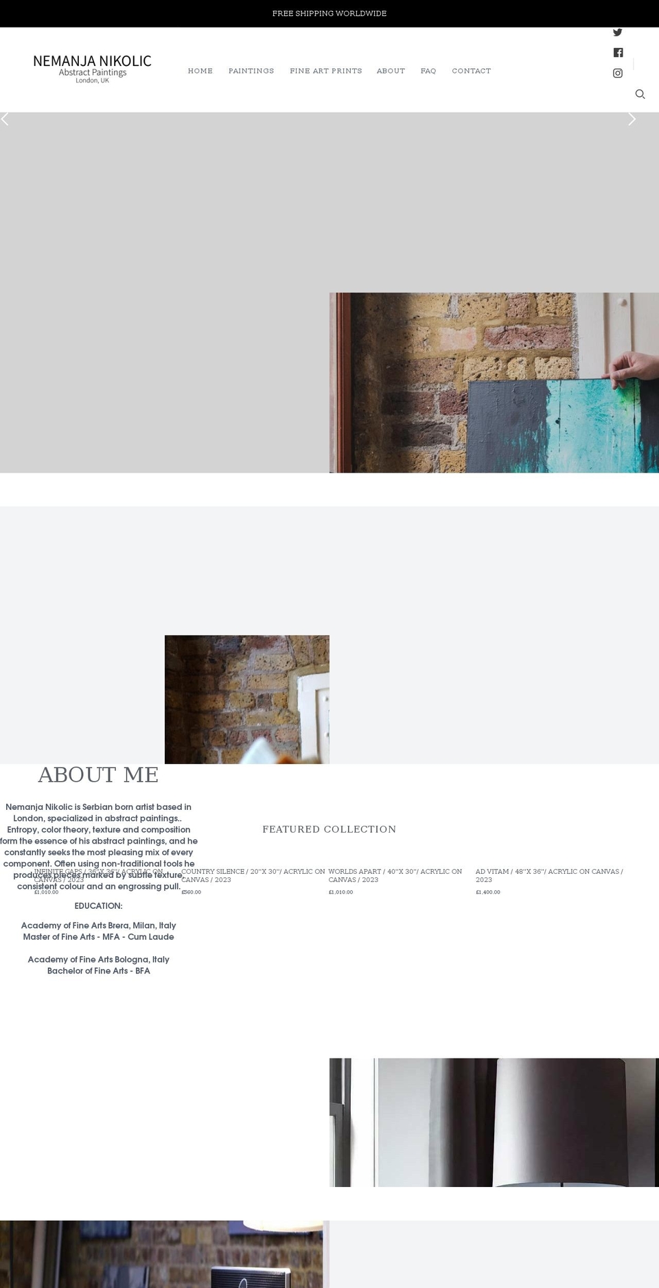 nemanjanikolic.org shopify website screenshot