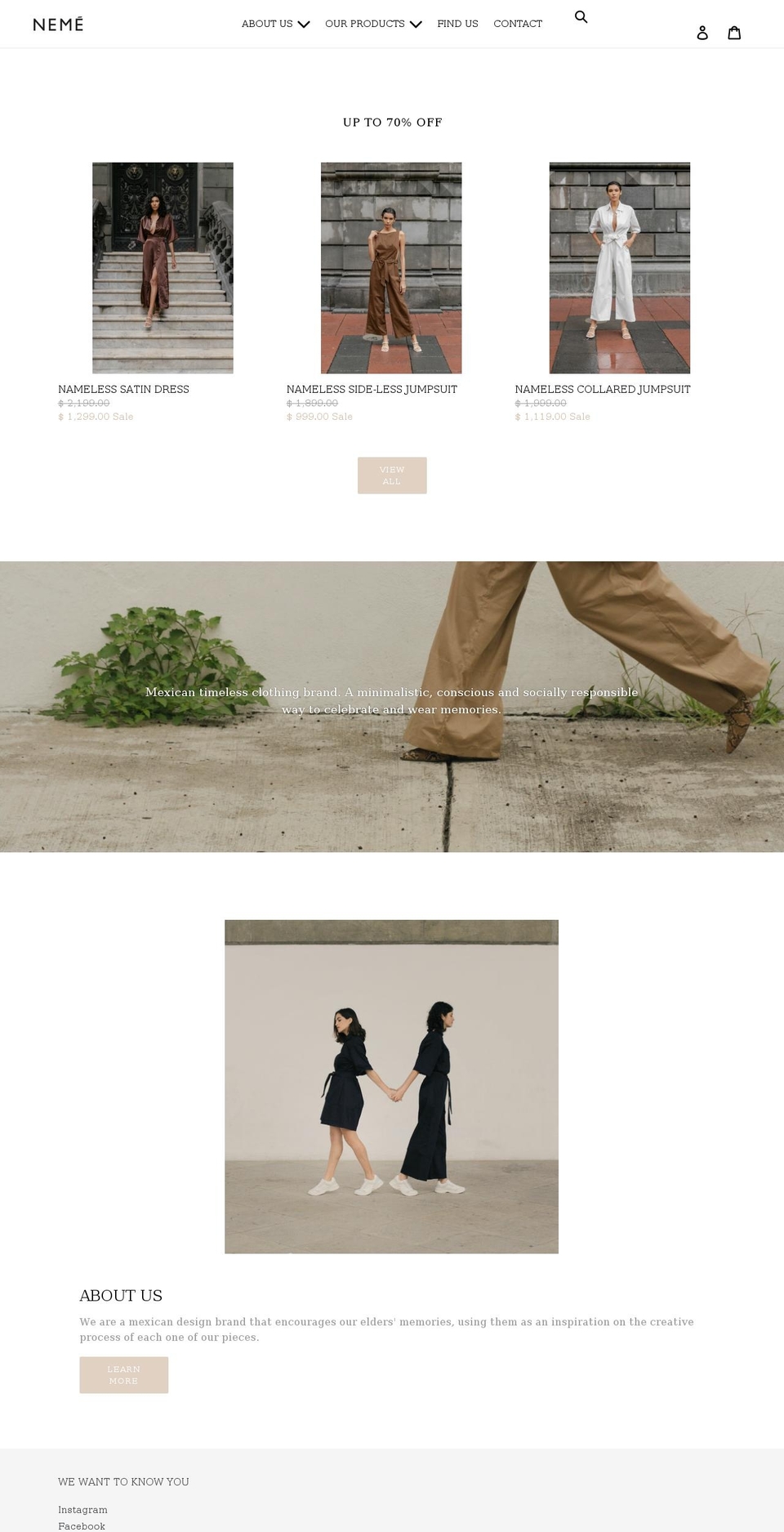 nemebrand.com shopify website screenshot