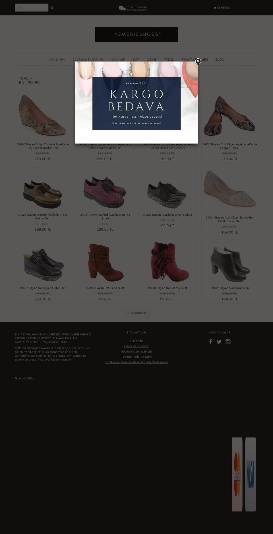 nemesisshoes.com shopify website screenshot