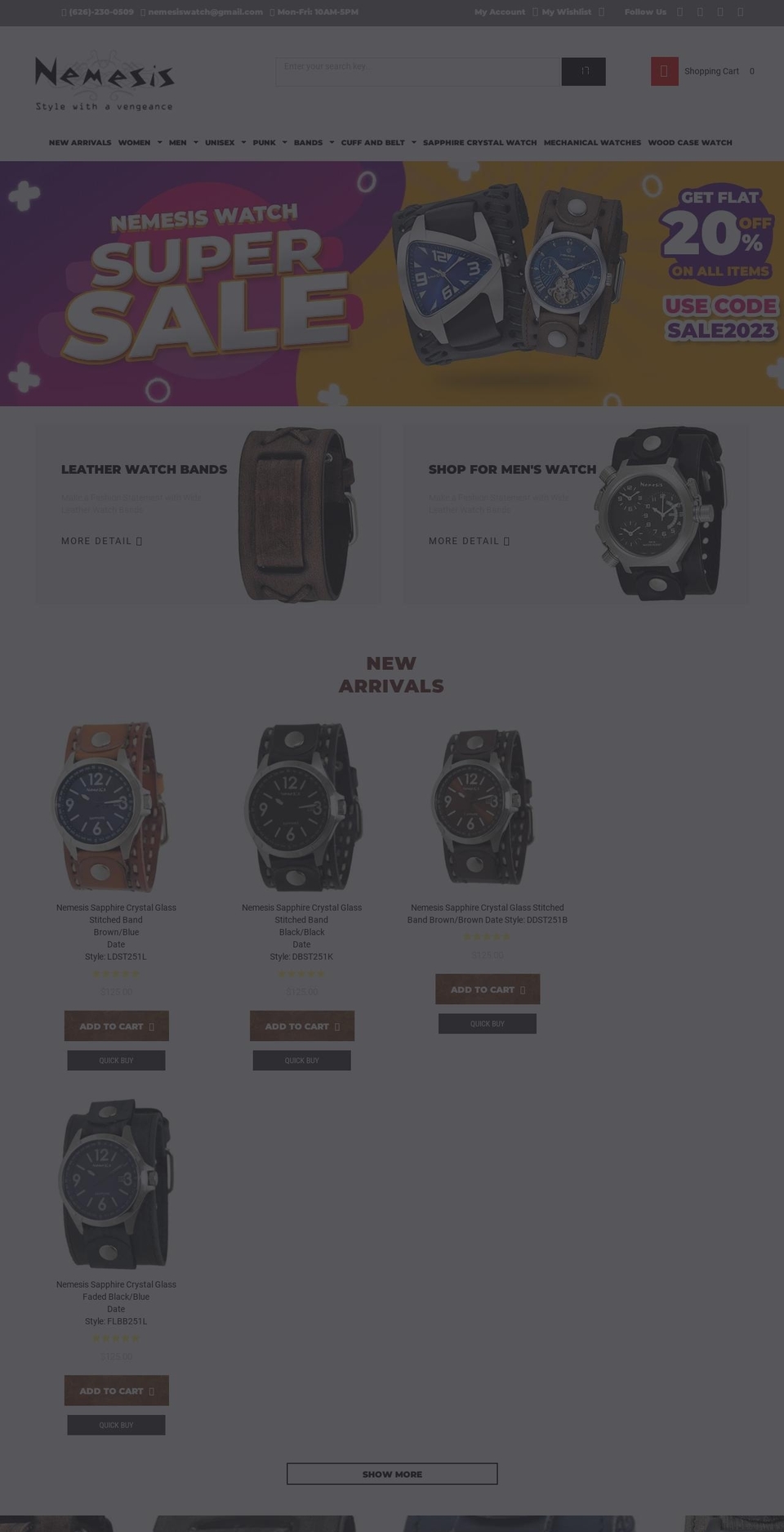 nemesiswatch.com shopify website screenshot