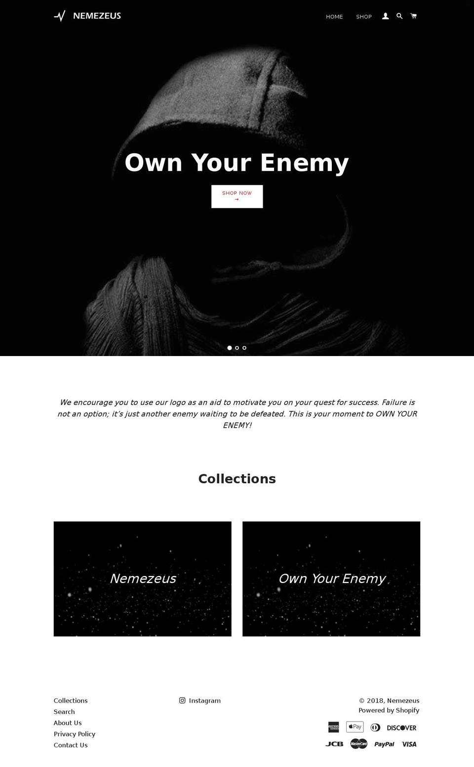 nemezeus.com shopify website screenshot