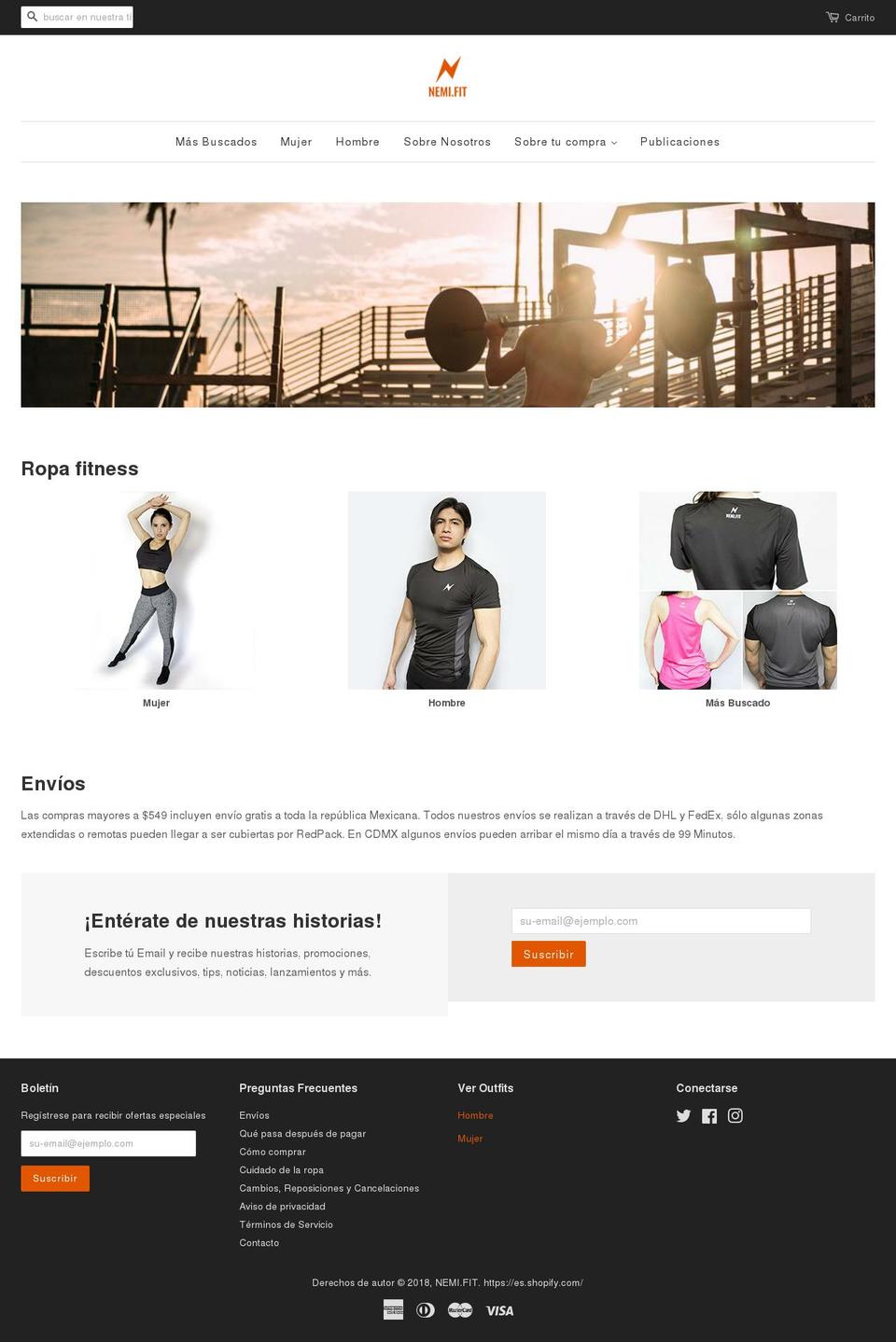 nemifit.com — Shopify storefront screenshot