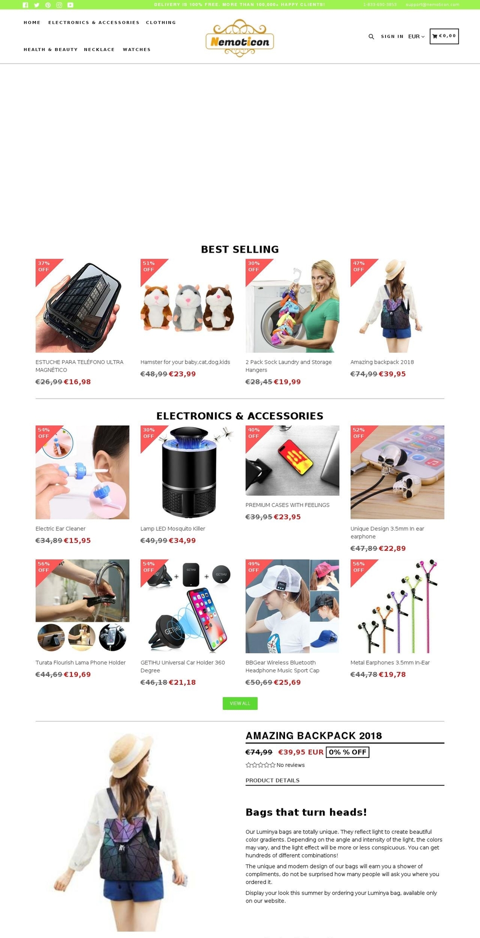 nemoticon.com shopify website screenshot
