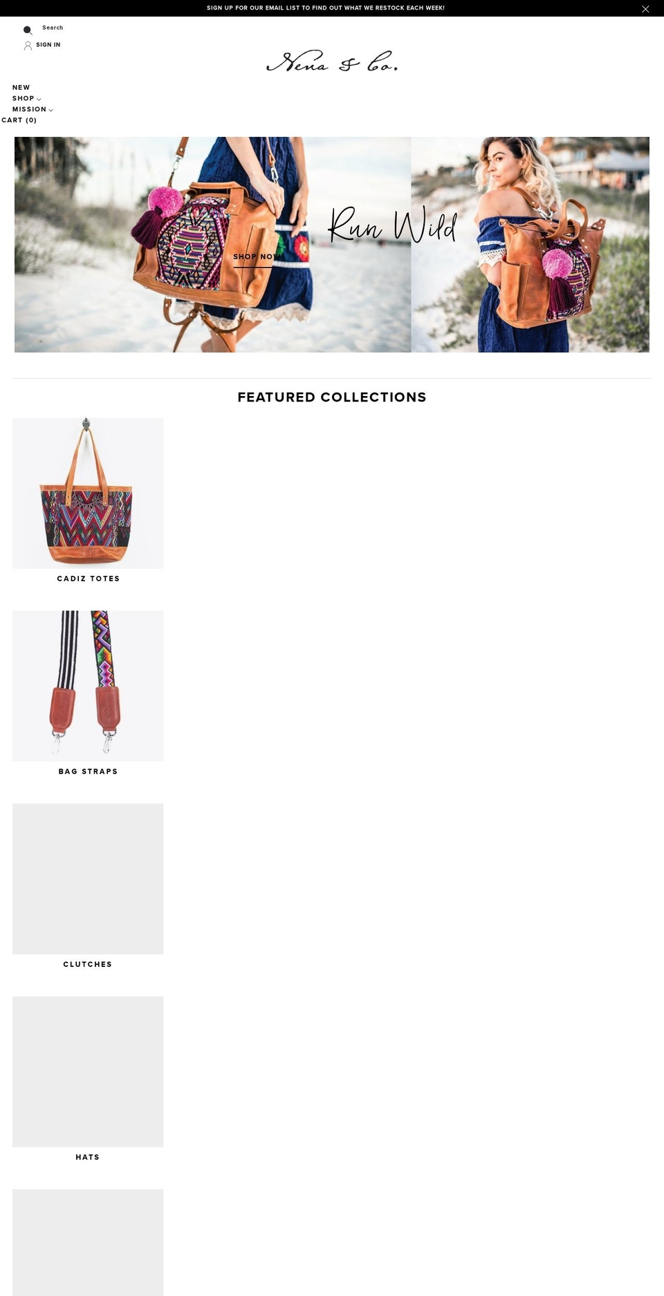nenaandco.com shopify website screenshot