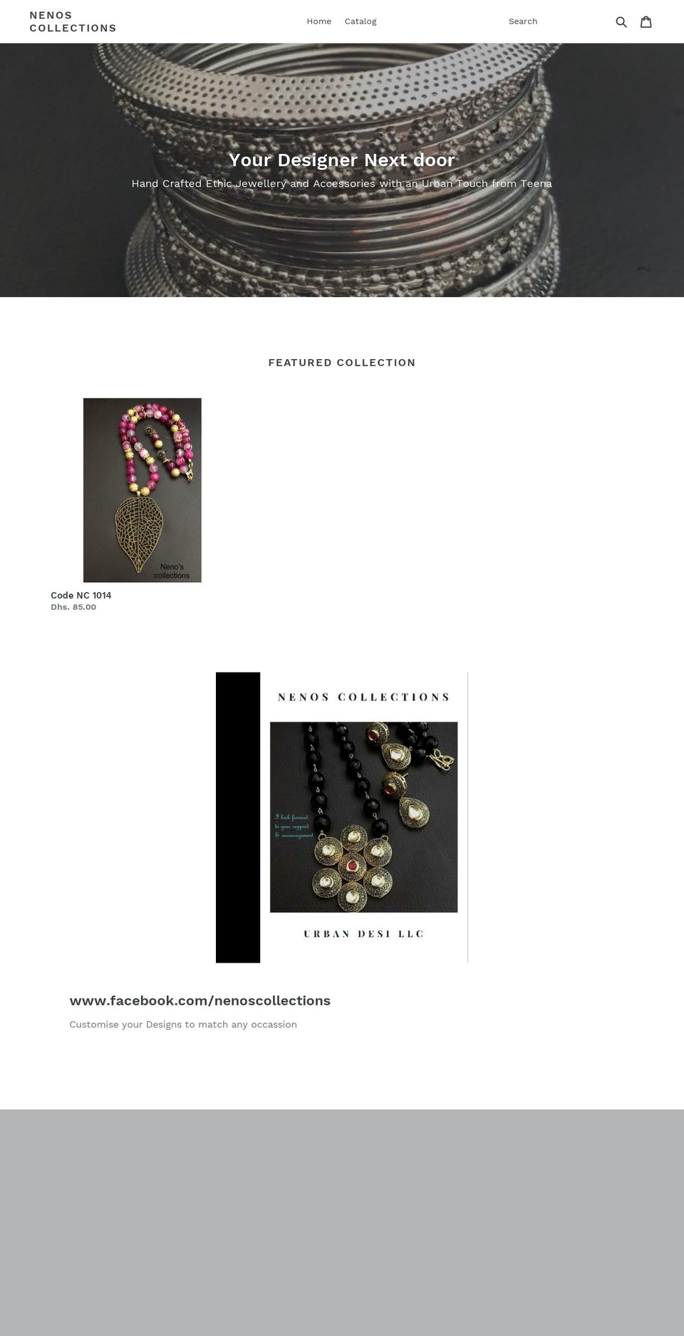 nenoscollections.com — Shopify storefront screenshot