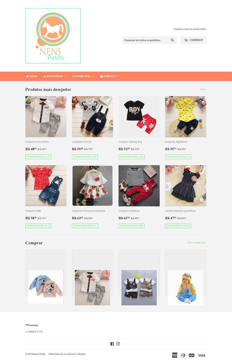 nenspetits.com — Shopify storefront screenshot