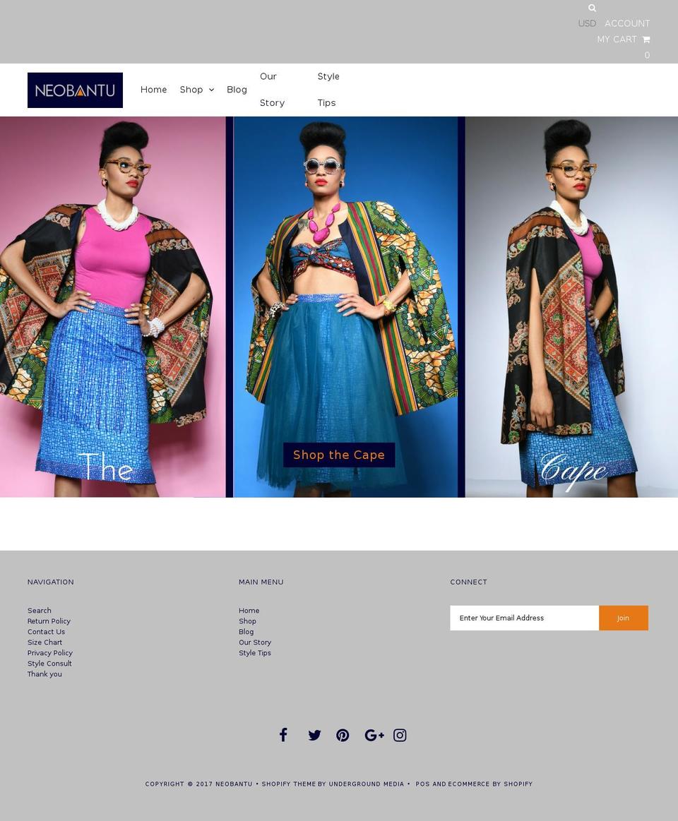 neobantu.com shopify website screenshot
