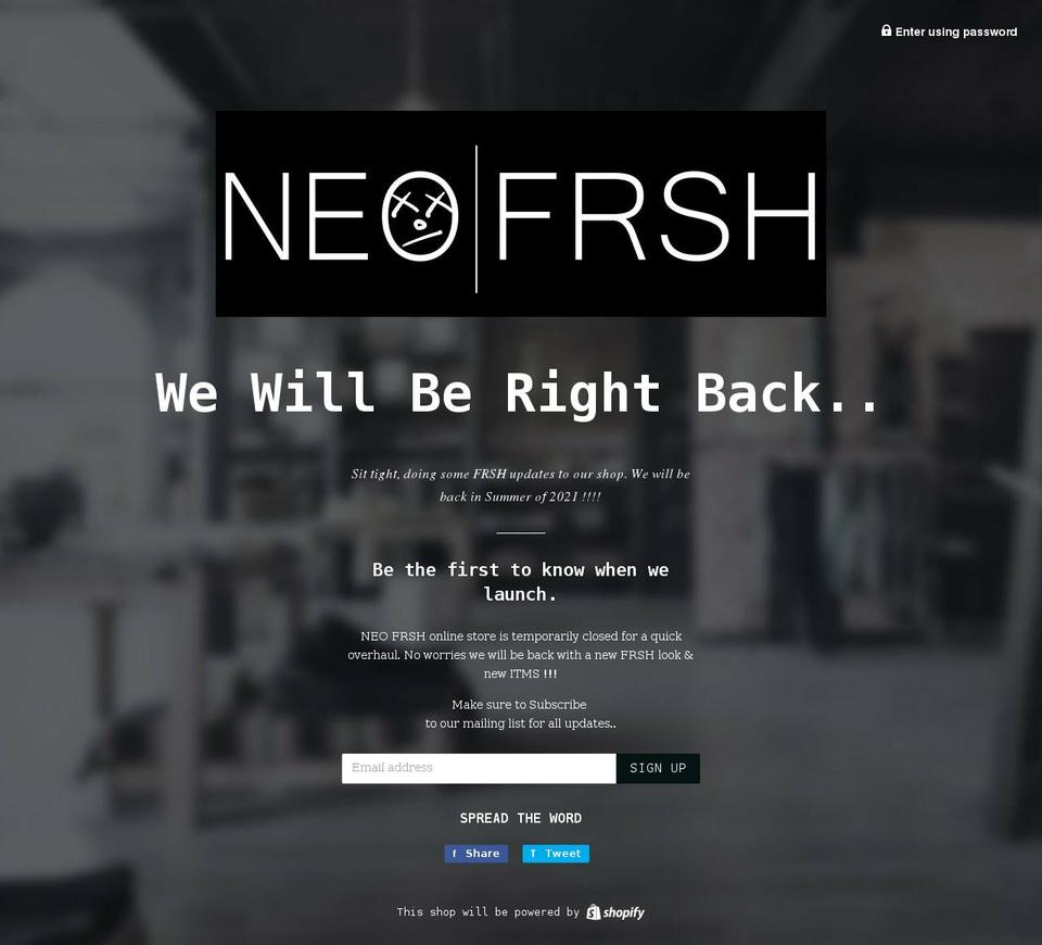 neofrsh.com shopify website screenshot