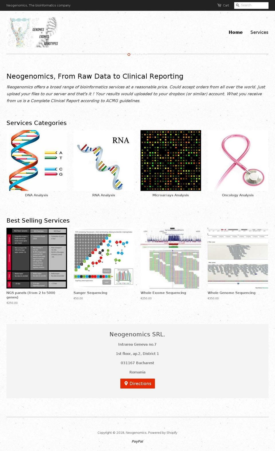 neogenomix.com — Shopify storefront screenshot