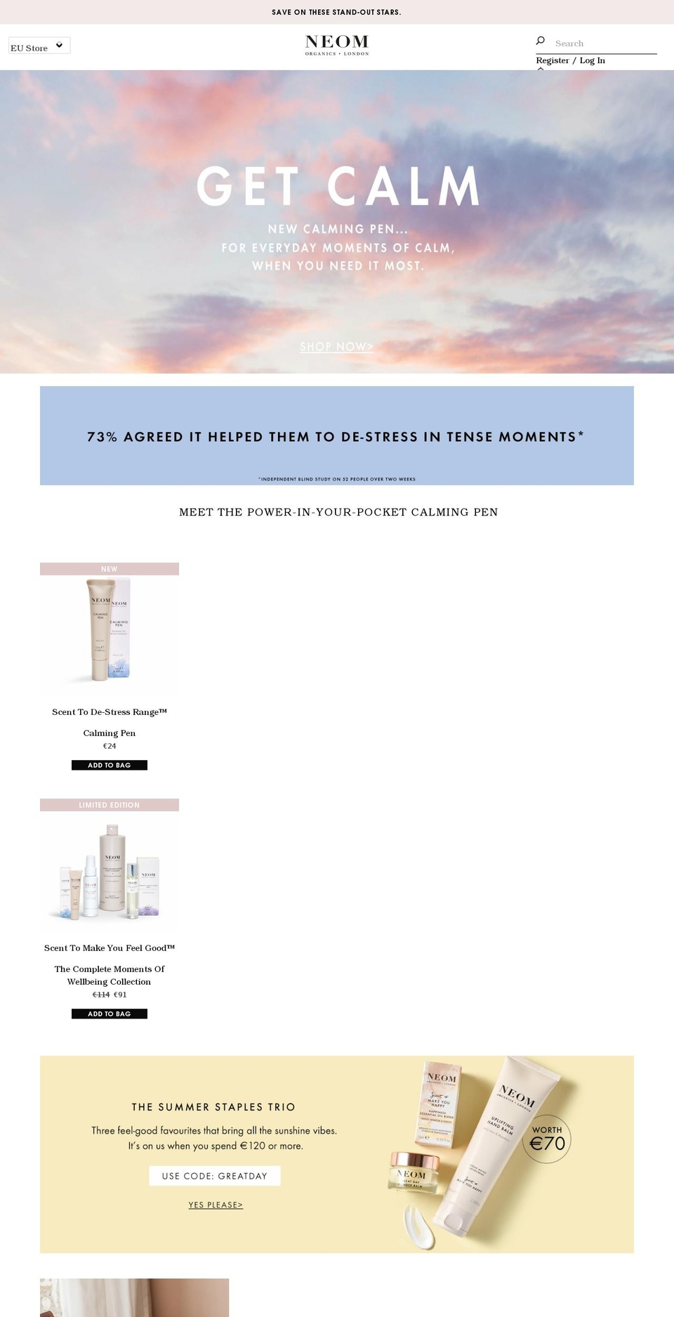 neomorganics.eu shopify website screenshot