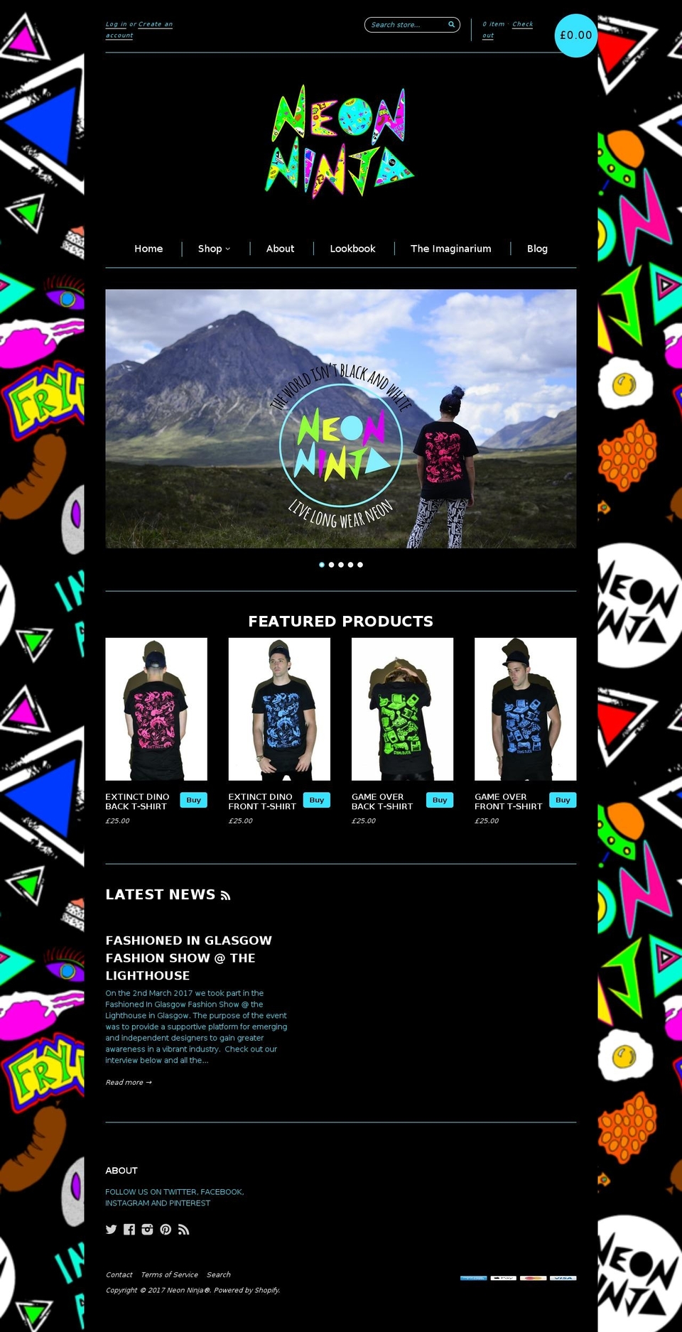 neon-ninja.com shopify website screenshot