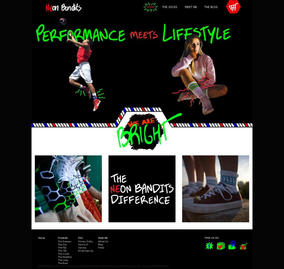 neonbandits.com shopify website screenshot
