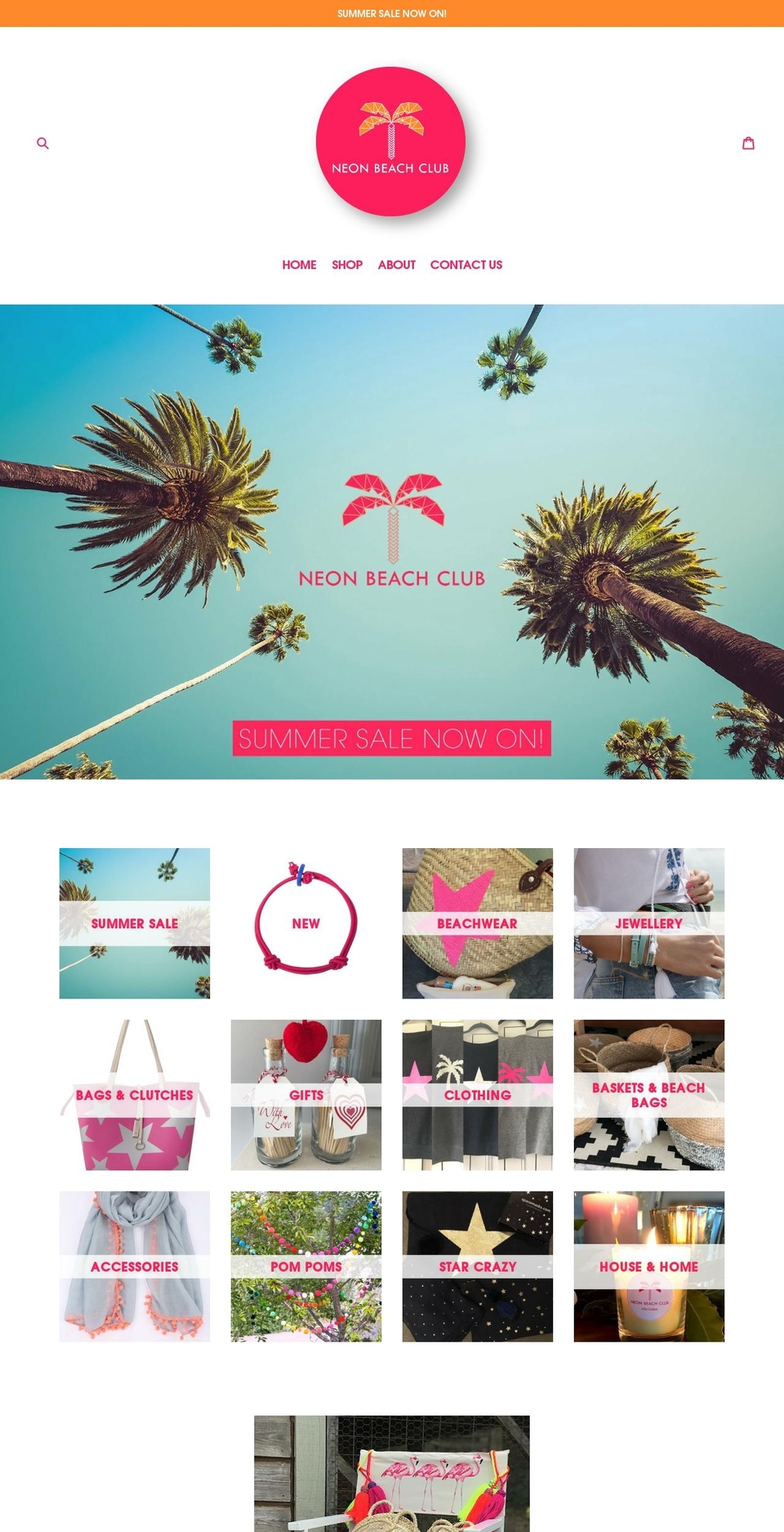 neonbeachclub.com — Shopify storefront screenshot
