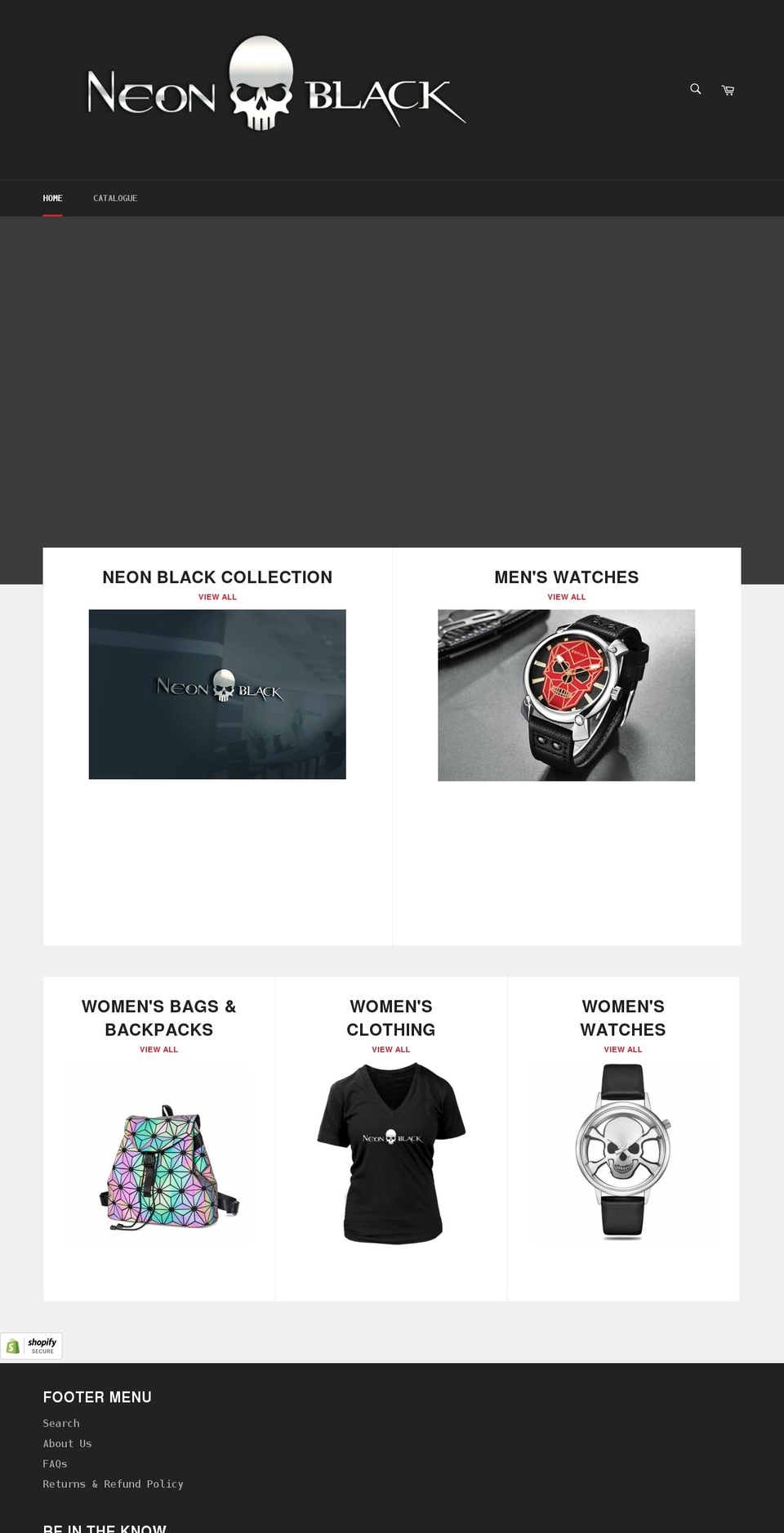 neonblack.store shopify website screenshot