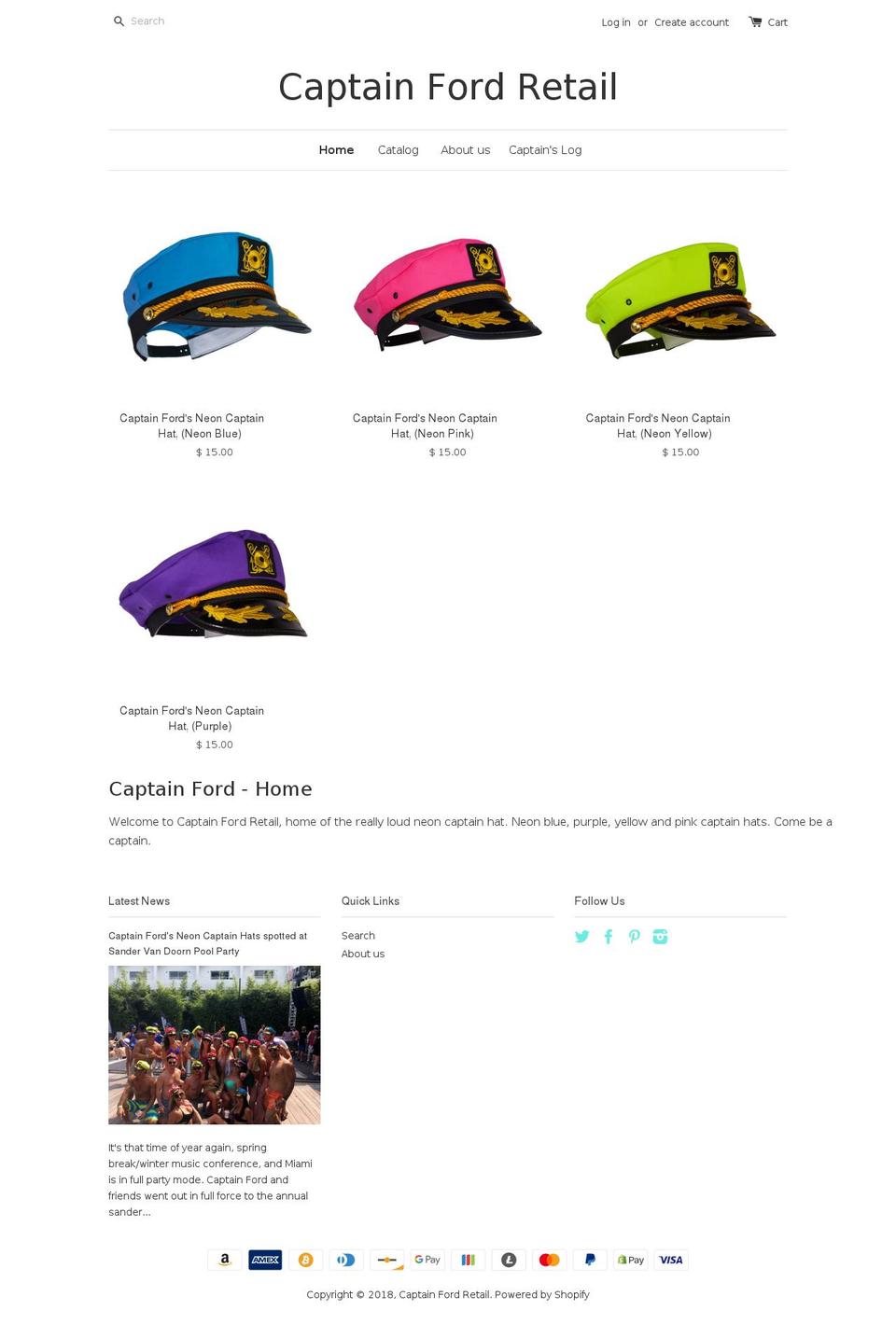 neoncaptainhat.com — Shopify storefront screenshot
