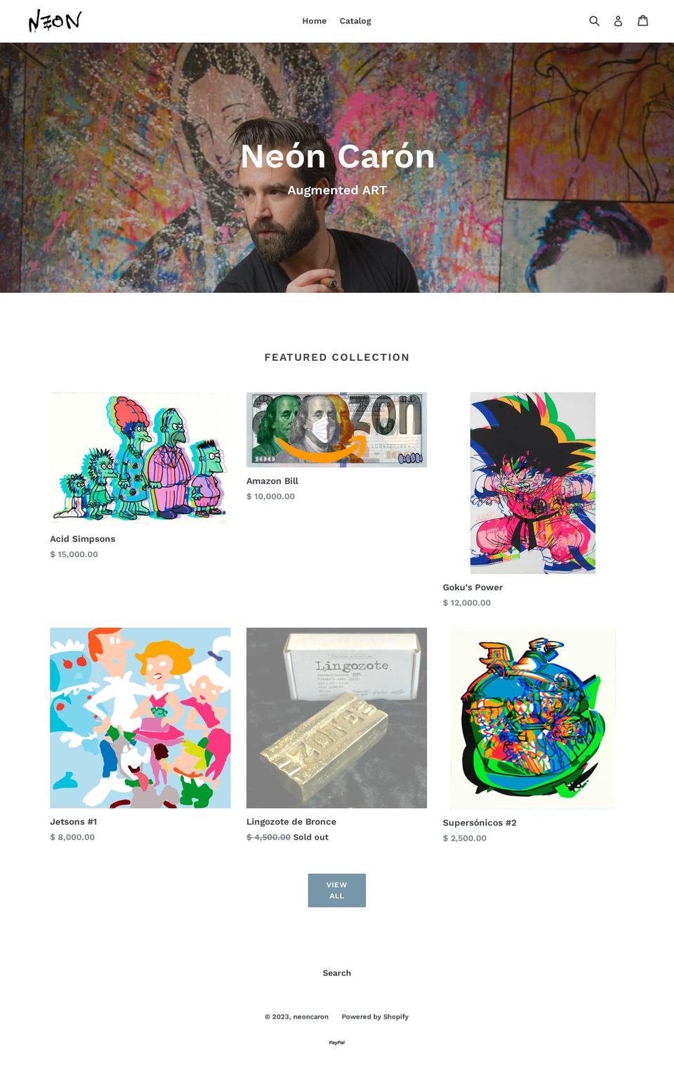 neoncaron.myshopify.com shopify website screenshot