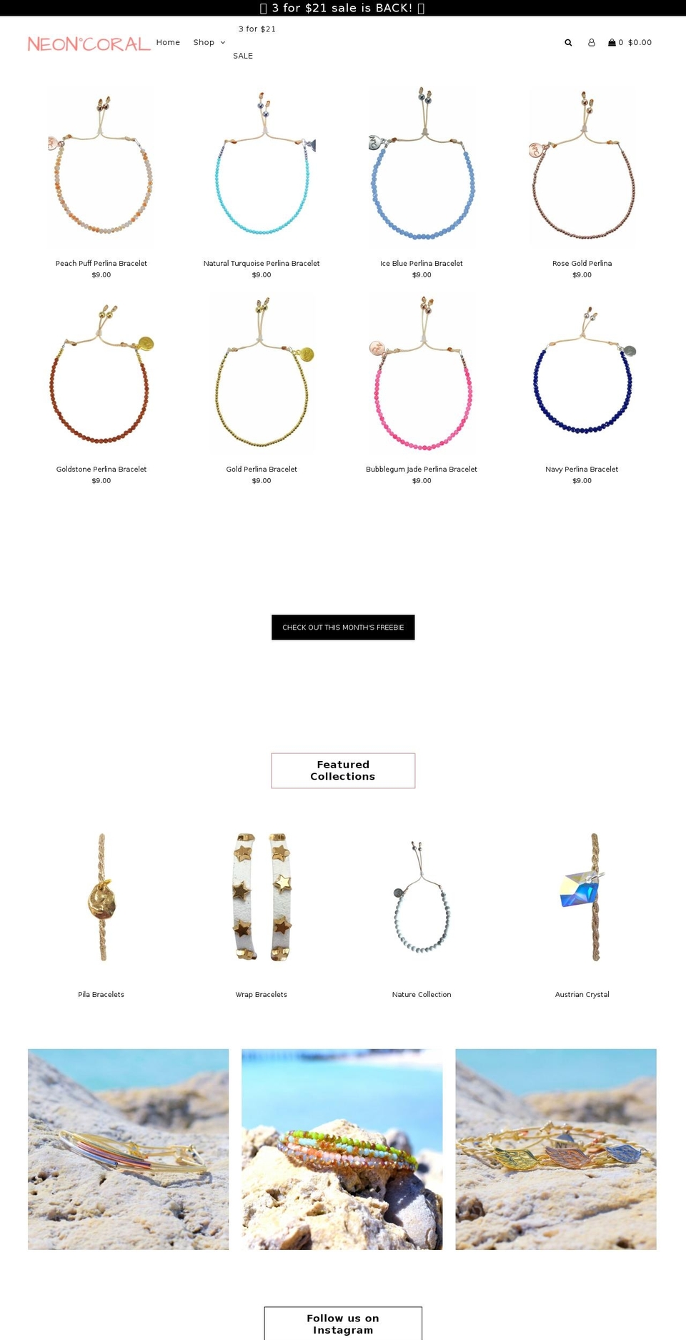 neoncoral.com — Shopify storefront screenshot