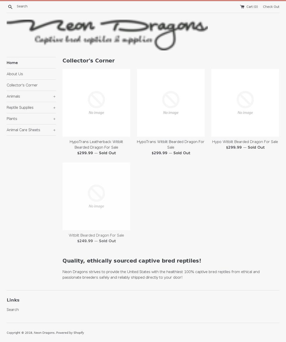 neondragons.com — Shopify storefront screenshot