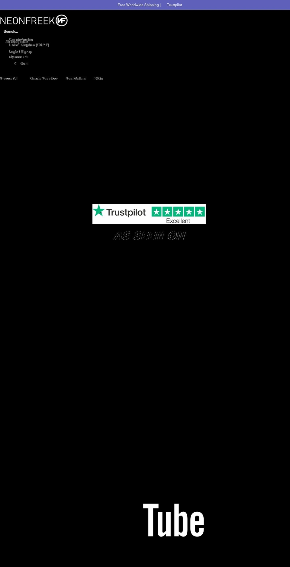 neonfreek.com shopify website screenshot
