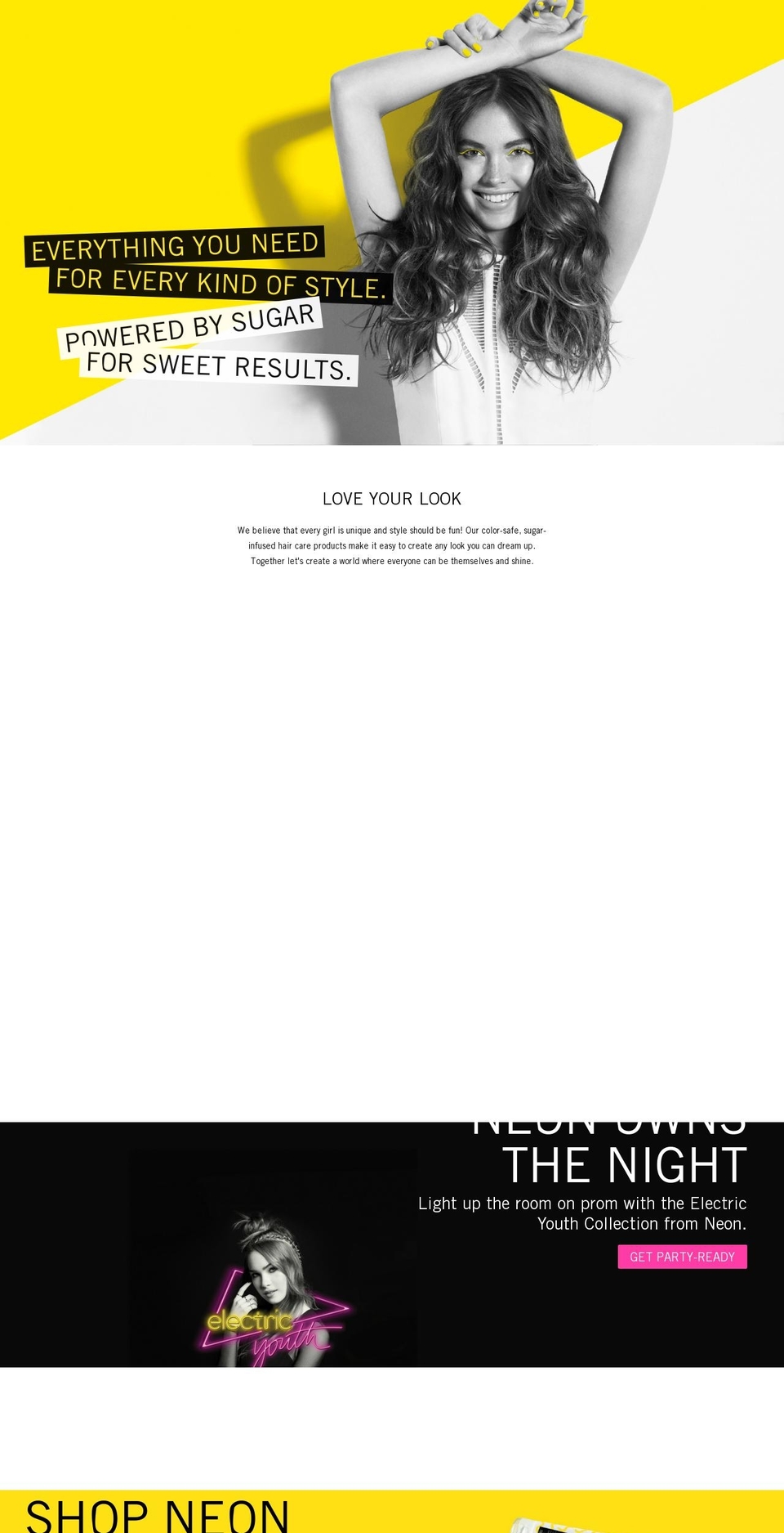 neonhair.com shopify website screenshot