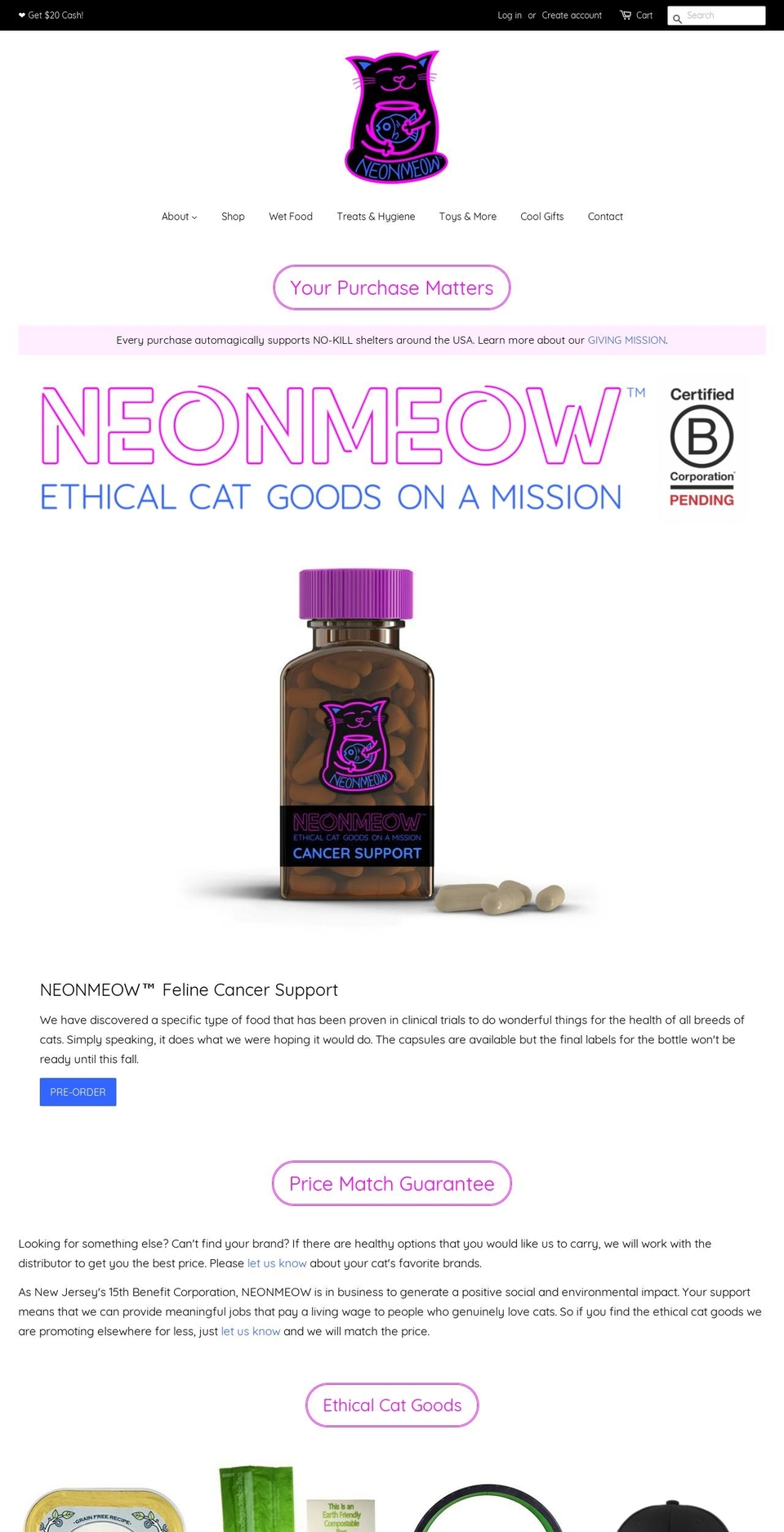 neonmeow.com — Shopify storefront screenshot