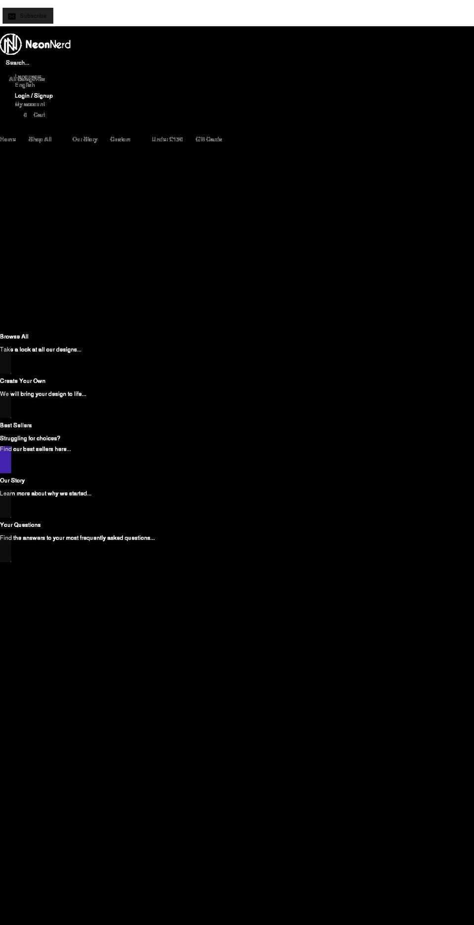 neonnerd.com shopify website screenshot