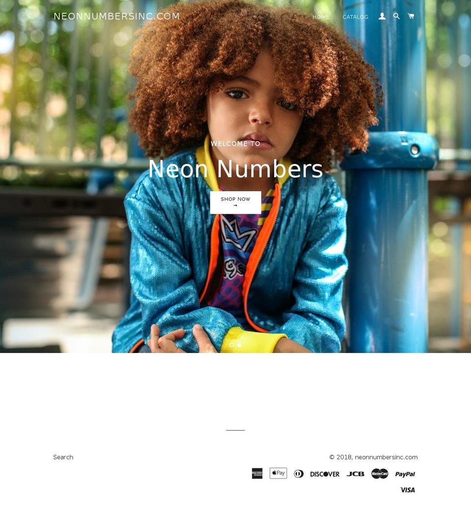 neonnumbersinc.com — Shopify storefront screenshot