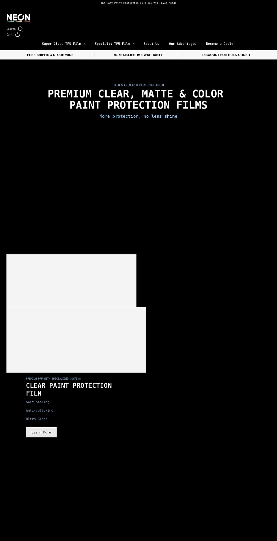 neonprotectionfilm.com shopify website screenshot