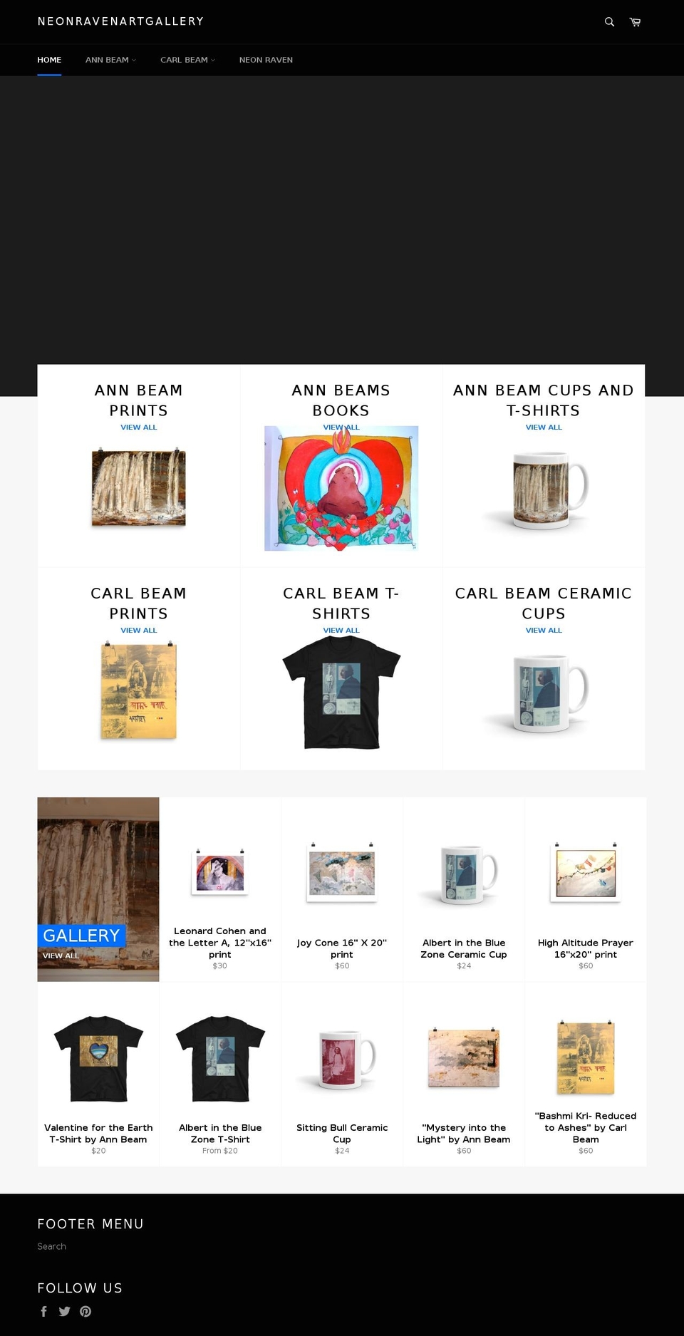 neonravenartgallery.com — Shopify storefront screenshot
