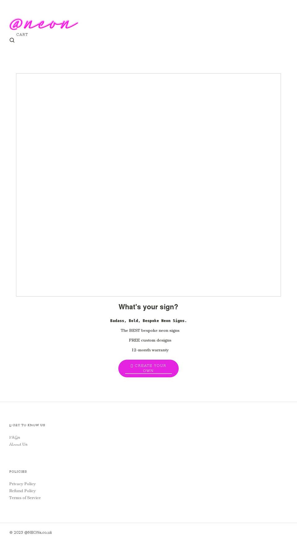 neons.co.uk shopify website screenshot