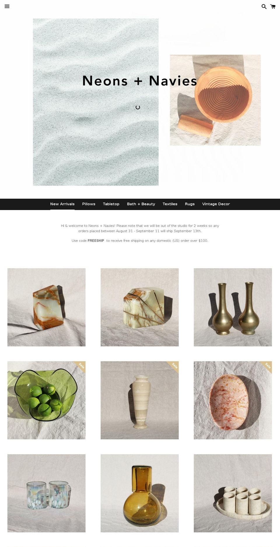 neonsandnavies-shop.com — Shopify storefront screenshot