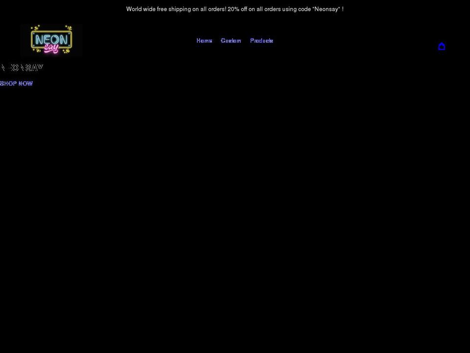 neonsay.com shopify website screenshot