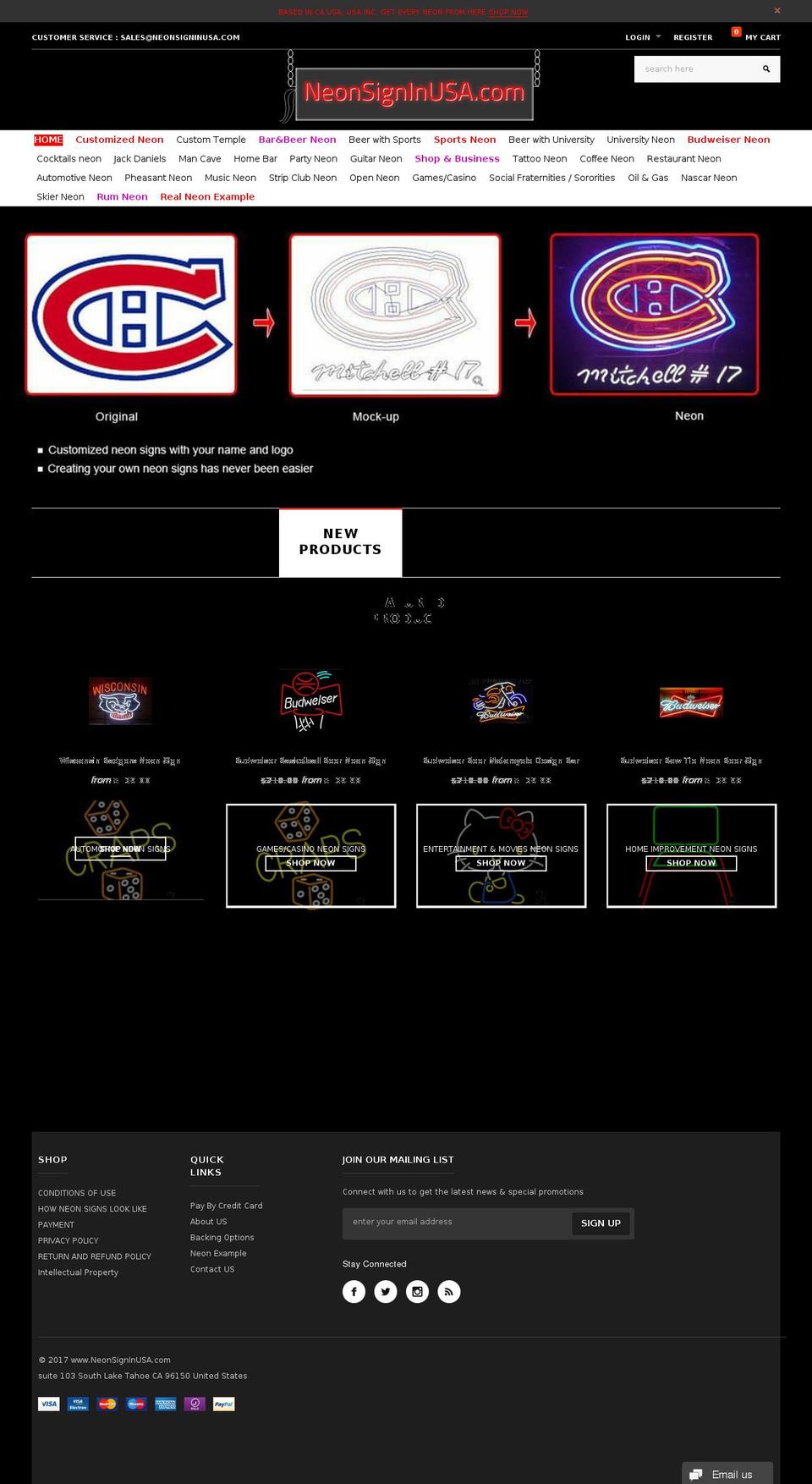 neonsignsinusa.com — Shopify storefront screenshot
