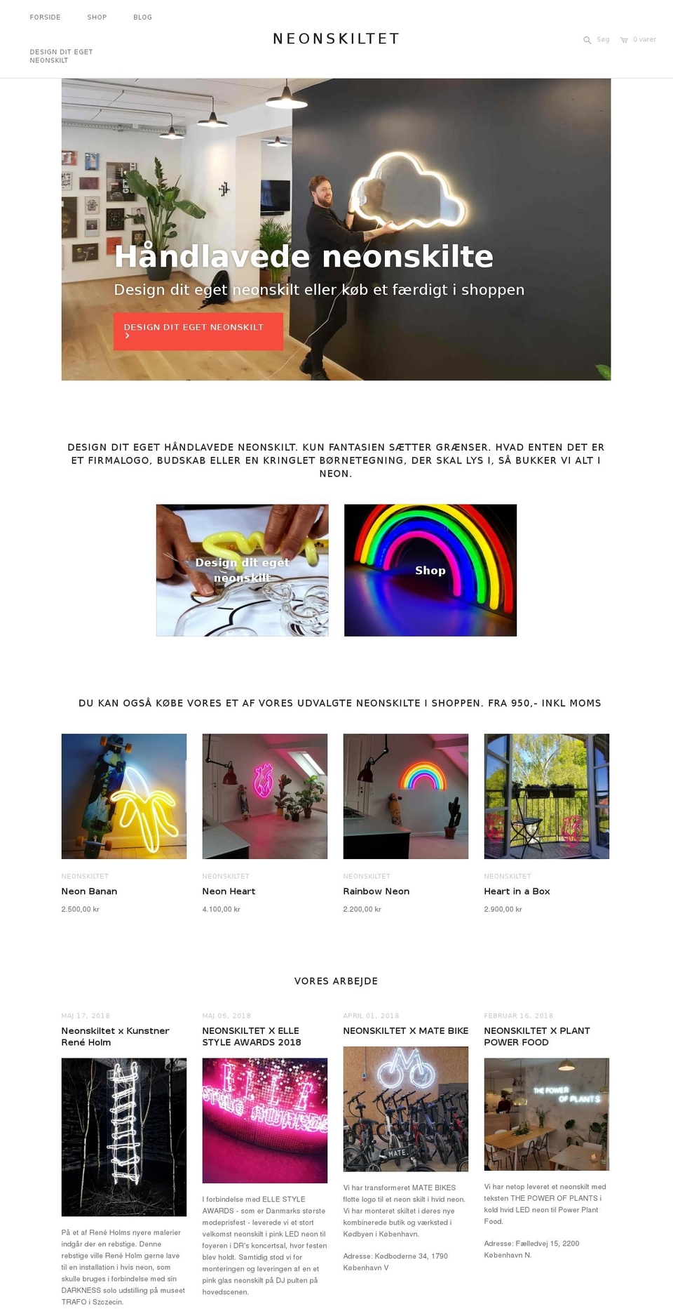 neonskiltet.dk shopify website screenshot