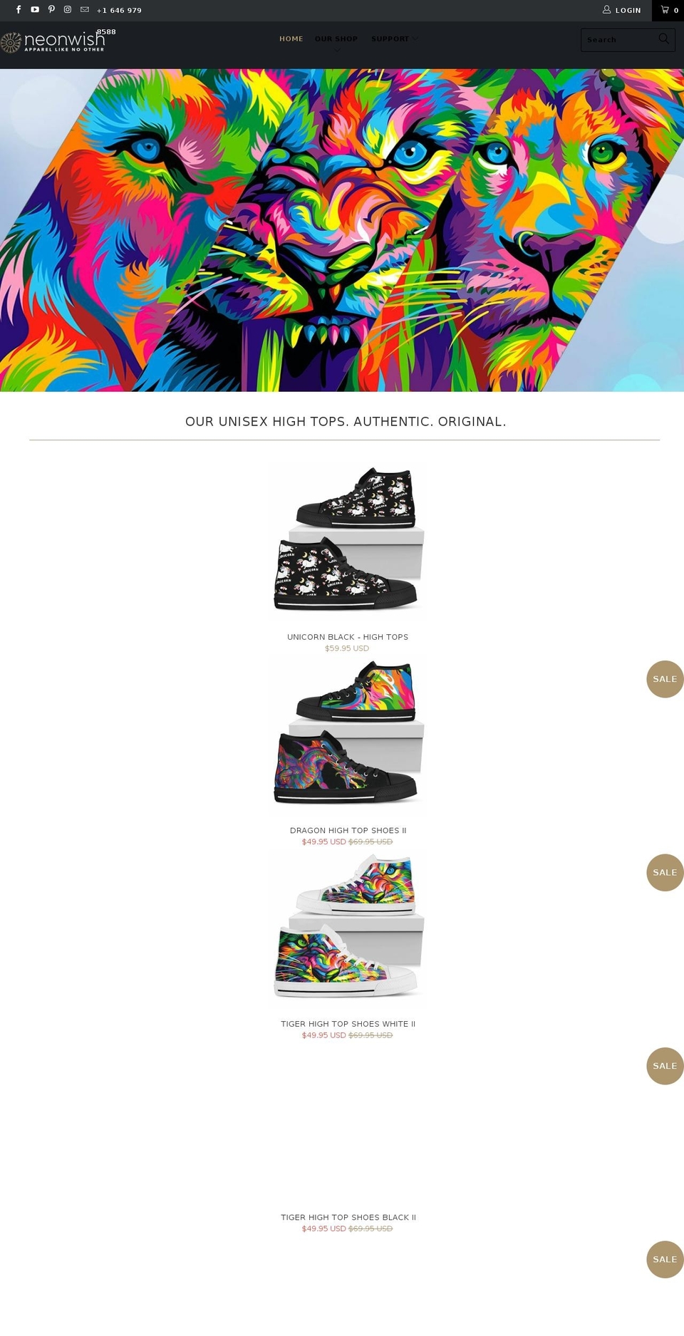 neonwish.com — Shopify storefront screenshot