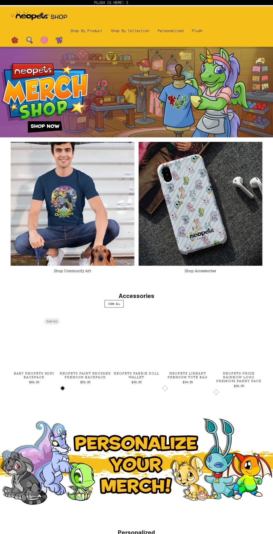 neopetsshop.com shopify website screenshot