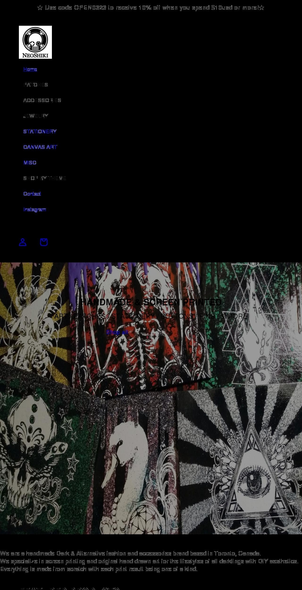 neoshiki.com shopify website screenshot