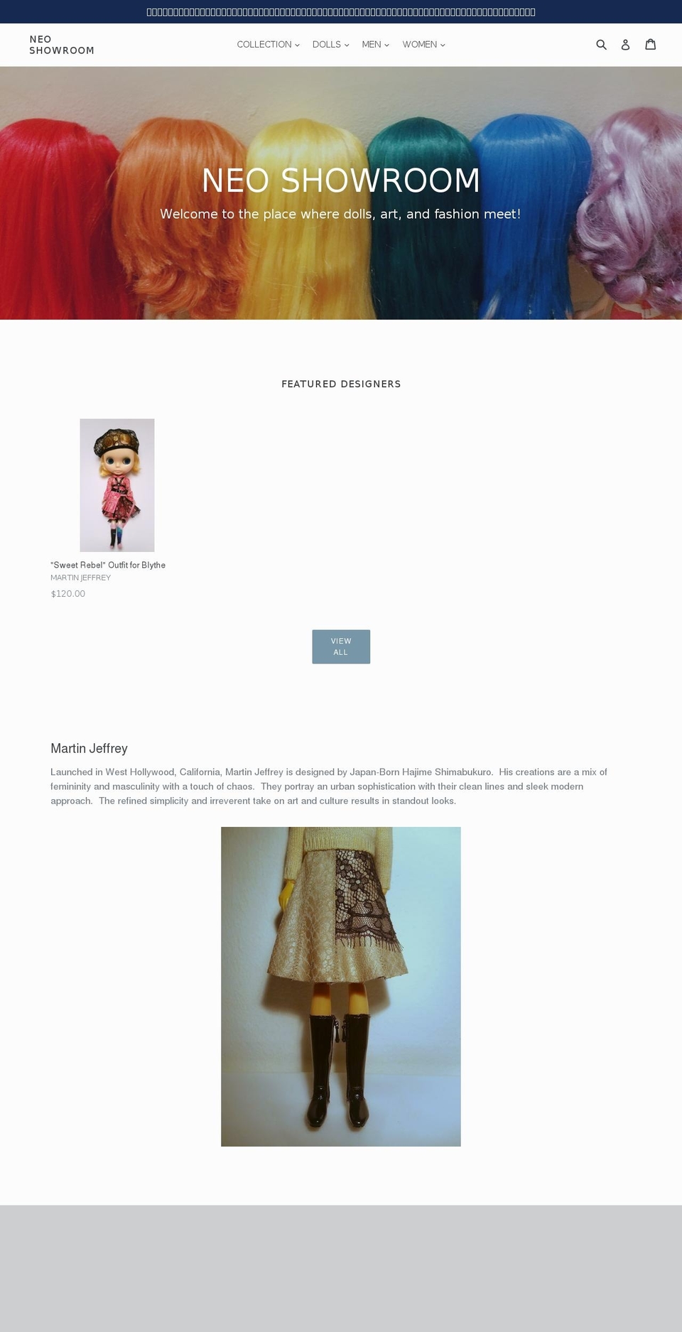 neoshowroom.com shopify website screenshot