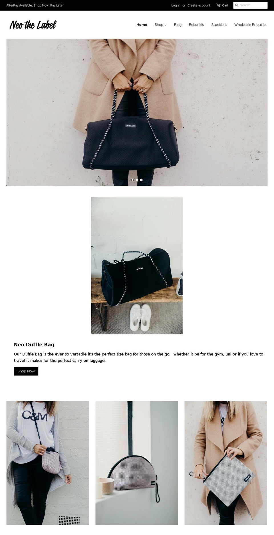 neothelabel.com.au shopify website screenshot