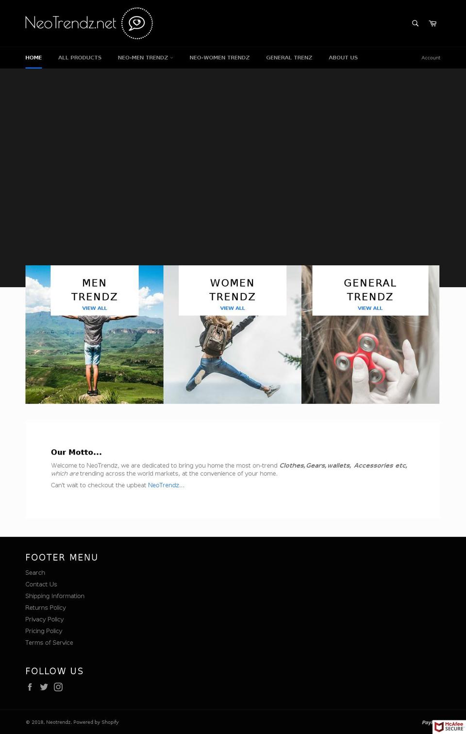 neotrendz.net shopify website screenshot