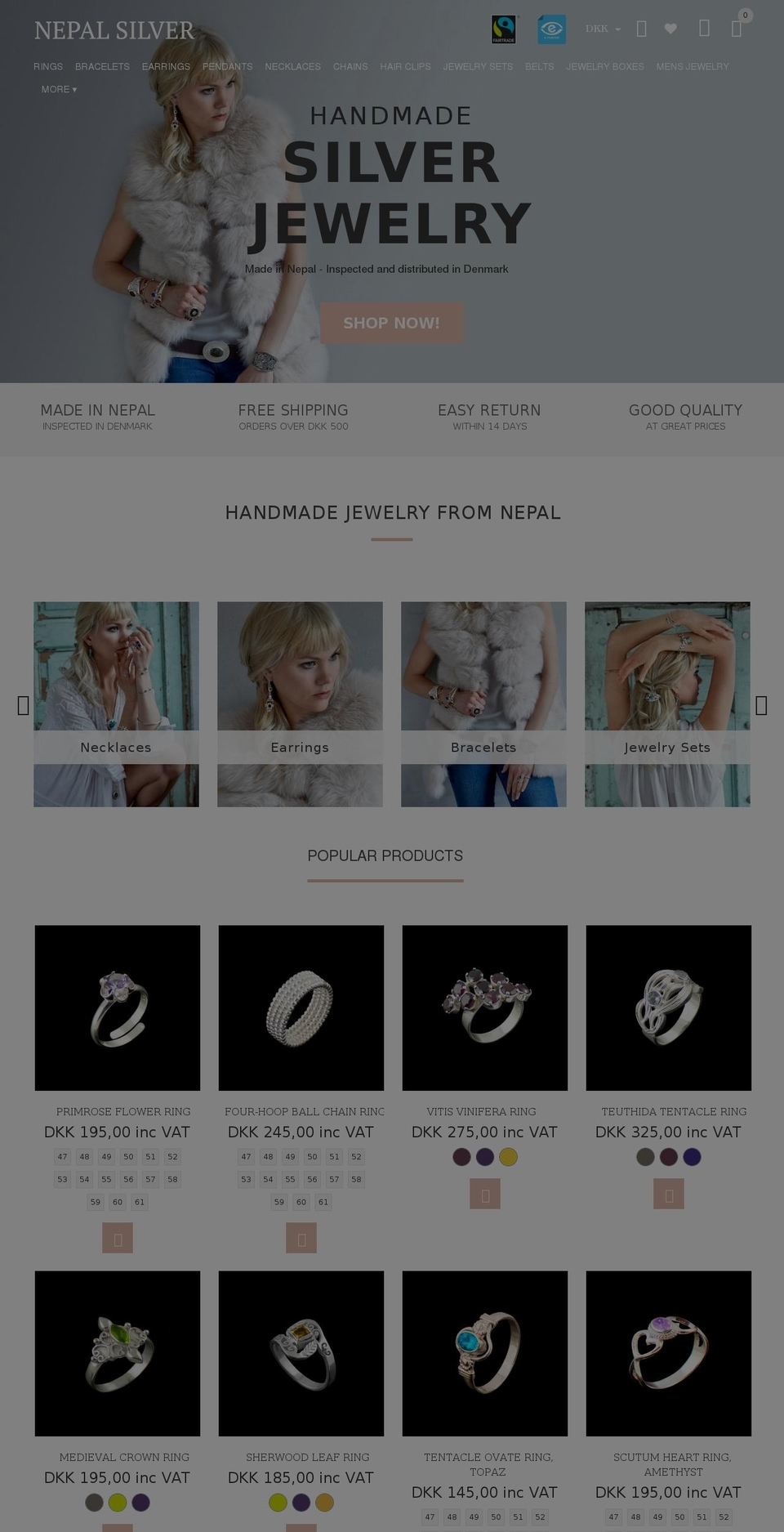 nepal-silver.com — Shopify storefront screenshot