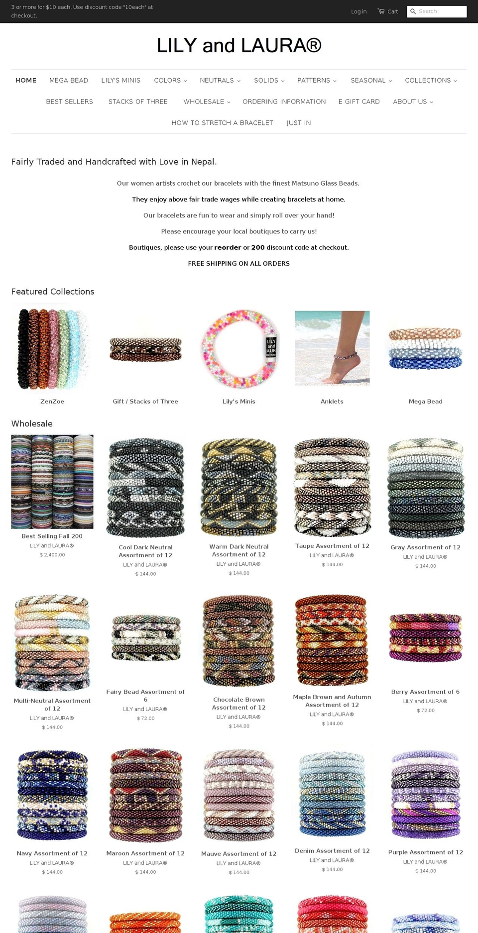 nepalbeadedbracelets.com — Shopify storefront screenshot