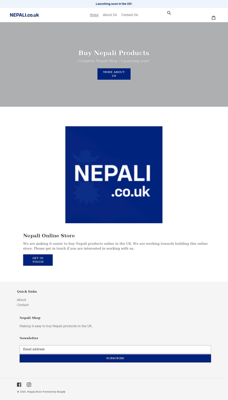 nepali.co.uk shopify website screenshot