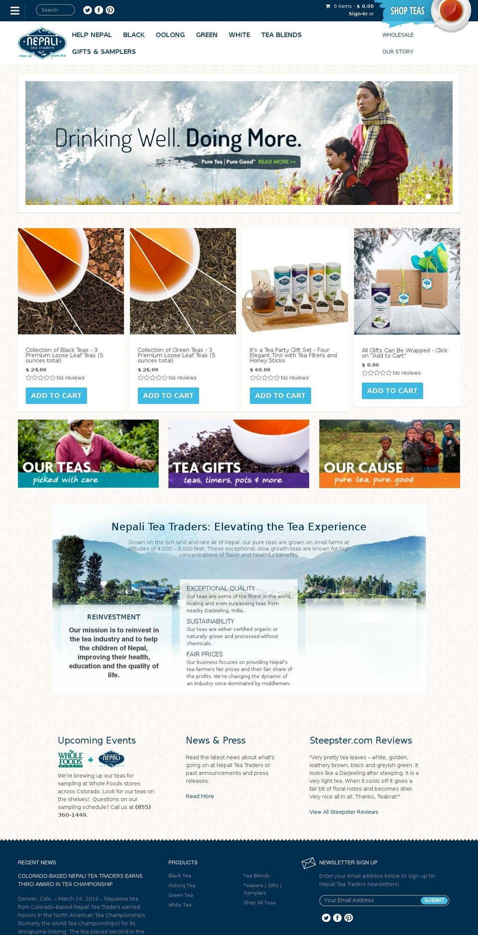 nepaliteatraders.com shopify website screenshot