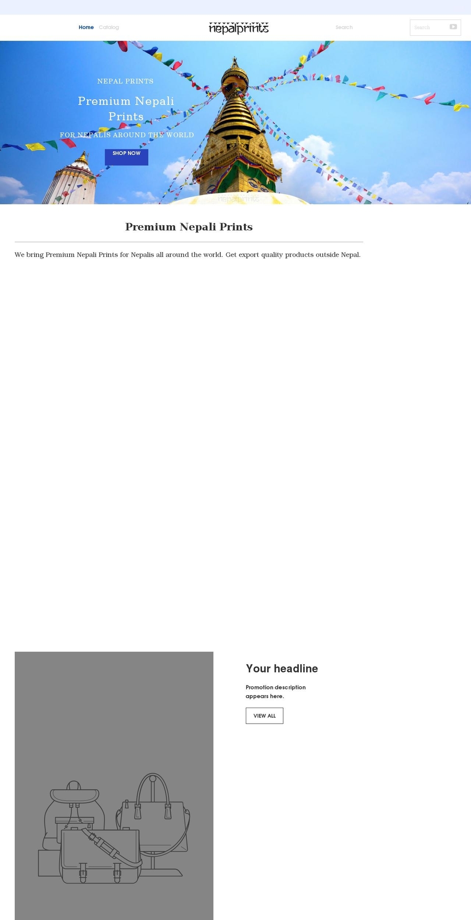 nepalprints.com shopify website screenshot
