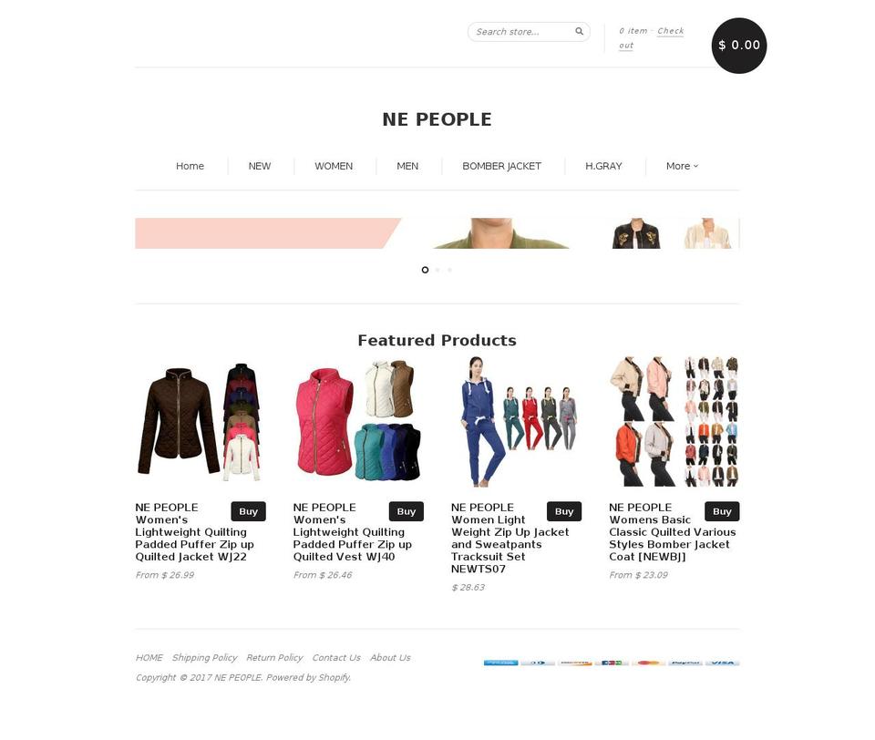 nepeopleshop.com shopify website screenshot