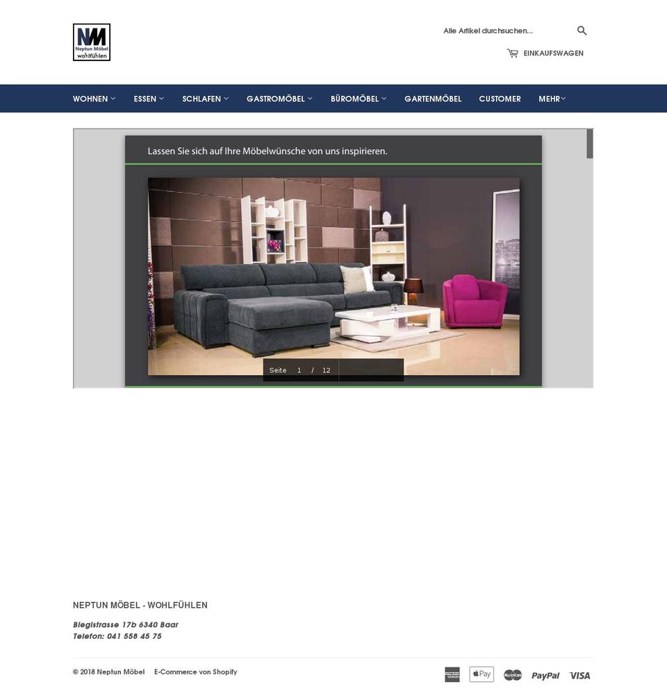 neptun-mobel.myshopify.com shopify website screenshot